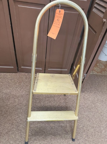 FOLDING TWO STEP STEP STOOL, GOLD, TOP STEP