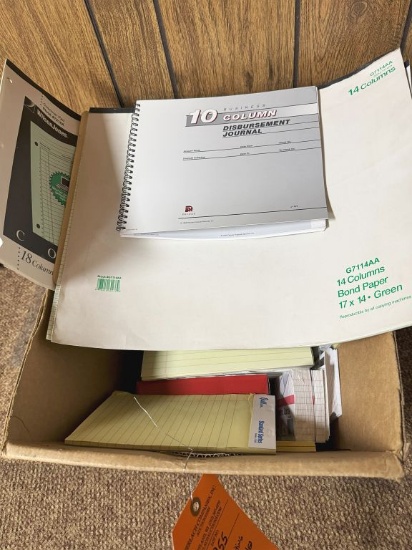 BOX WITH WRITING TABLETS AND RULED PADS