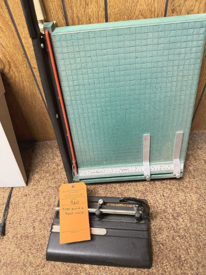 THREE HOLE PUNCH AND PAPER CUTTER