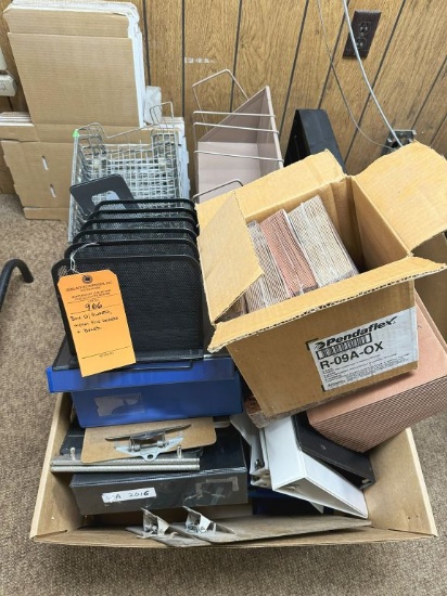 BOX WITH BINDERS, METAL FILE HOLDERS AND BOXES