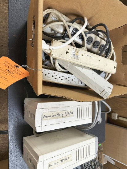 ASSORTED SURGE PROTECTORS AND (2) APC UNINTERUPTABLE