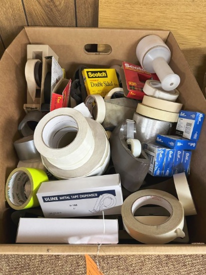 BOX WITH TAPE DISPENSERS AND TAPE