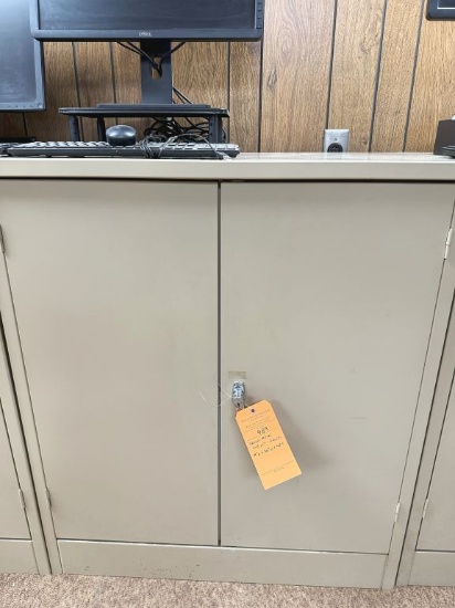 BROWN METAL CABINET WITH TWO DOORS, 19"D x 36"W x