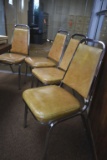 (5) METAL FRAMED/BROWN VINYL CHAIRS