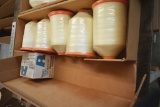 BOX WITH (5) SPOOLS OF WHITE BONDED NYLON THREAD AND