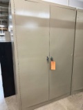 TAN METAL STORAGE CABINET WITH FIVE