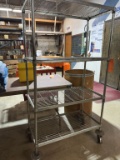 POSTMASTER STEEL SHELVING UNIT ON WHEEL, 17