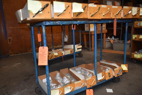 METAL SHOP CART ON CASTERS WITH LOWER SHELF, 33" x 48" x 38"H, NO CONTENTS