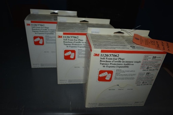 (3) BOXES OF SOFT FOAM EAR PLUGS, 3M 1120/370062