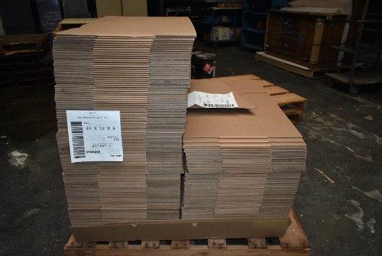 PARTIAL SKID OF 24" x 12" x 8" CARDBOARD BOXES
