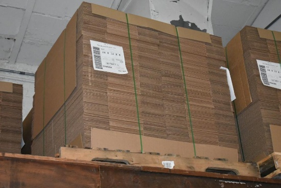 PALLET WITH (250) 24" x 12" x 8" CARDBOARD BOXES