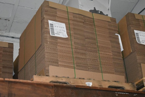PALLET WITH (250) 24" x 12" x 8" CARDBOARD BOXES