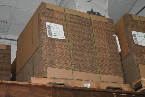 PALLET WITH (250) 24" x 12" x 8" CARDBOARD BOXES
