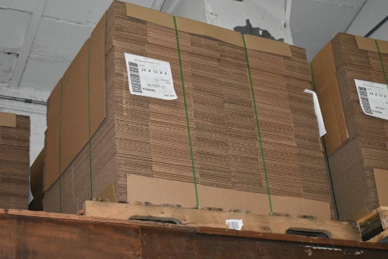 PALLET WITH (250) 24" x 12" x 8" CARDBOARD BOXES