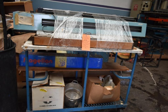 DIAZIT SPACE SAVER DRAWING/DRAFTING VELLUM PRINTING COPIER WITH CART & CONTENTS, ROUGH CONDITION