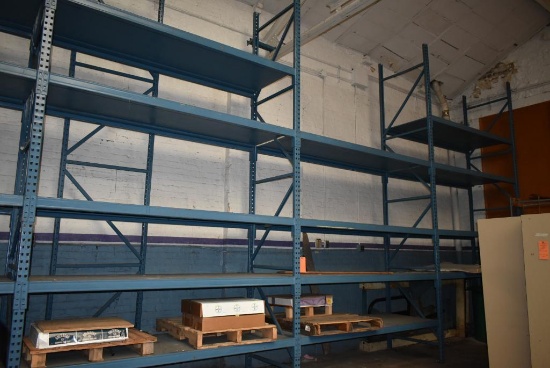 (4) SECTIONS OF PALLET RACKING WITH EXTRA VERTICAL BRACKET,