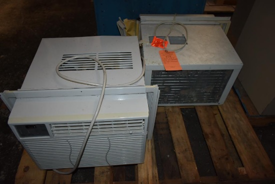 (1) SKID WITH WINDOW AIR CONDITIONERS, VERY ROUGH, KENMORE AND POSSIBLY G.E.
