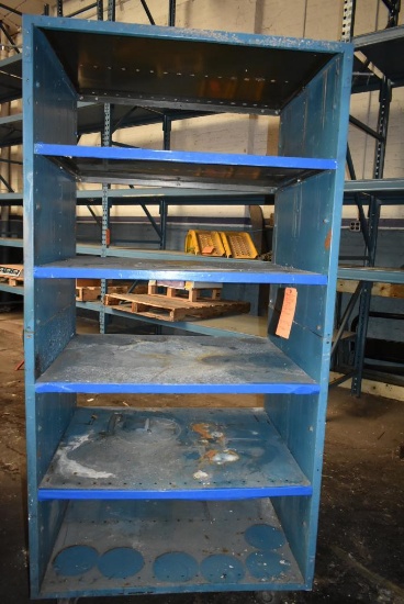 SIX SHELF CABINET WITH 4" CASTERS, 77"H x 39"W x 30"D