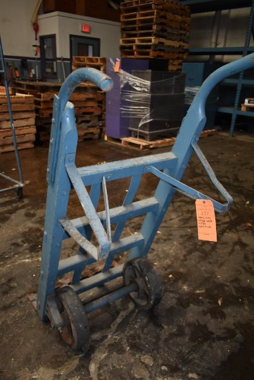 HEAVY DUTY VINTAGE WOOD AND STEEL HAND TRUCK