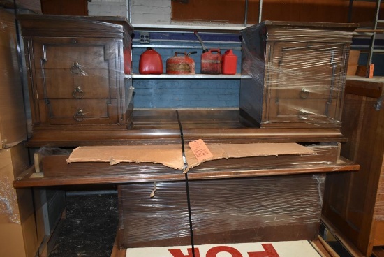 DESK/CREDENZA SET - WOODEN, BOTH 6' LONG, PALLETIZED FOR EASY SHIPMENT