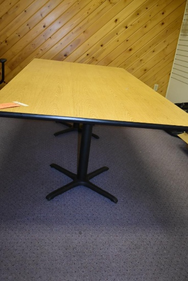 CONFERENCE TABLE, FORMICA WOODGRAIN TOP, DOUBLE PEDESTAL, 30"H x 96"L x 48"W