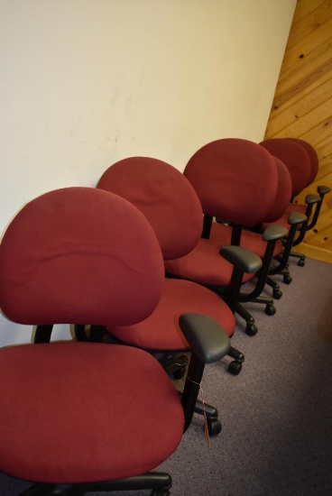 (6) MATCHING MAROON OFFICE/CONFERENCE CHAIRS