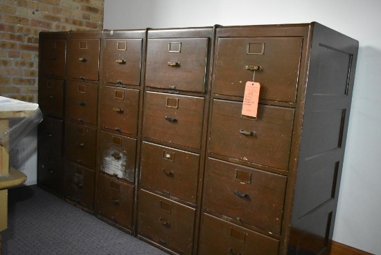(5) FOUR DRAWER WOODEN FILE CABINETS