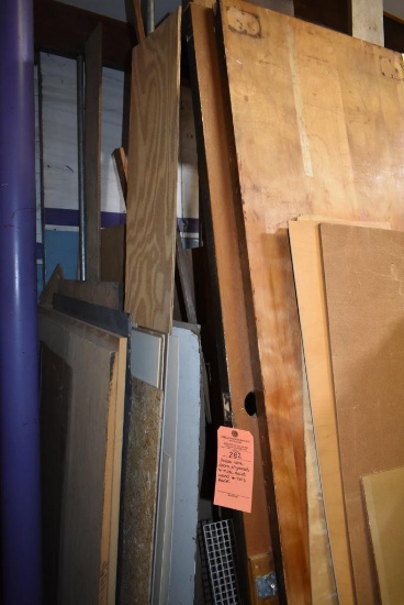HOLLOW CORE DOORS, PLYWOOD AND MISC. SOLID WOOD IN THIS RACK