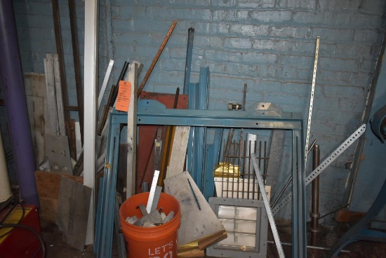 ASSORTED METAL PARTS - STEEL AND ALUMINUM AGAINST THIS WALL