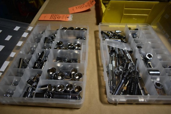 SAE AND METRIC SOCKETS, WRENCHES AND ADAPTORS IN TWO ORGANIZERS