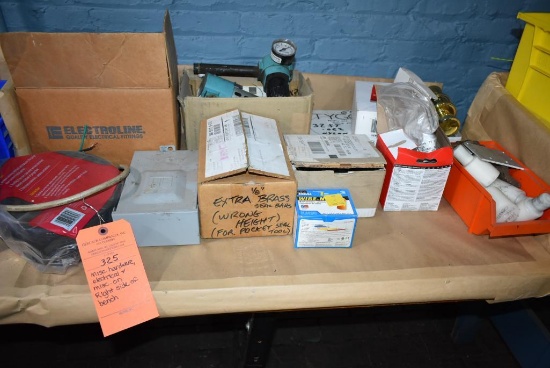 MISC. HARDWARE, ELECTRICAL AND MISC. ON RIGHT SIDE OF BENCH