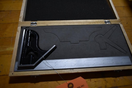 12" COMBINATION SQUARE IN WOODEN BOX