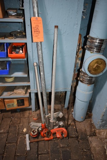 (2) PIPE/CONDUIT BENDERS, DIE HANDLE, DIE AND TUBING CUTTER