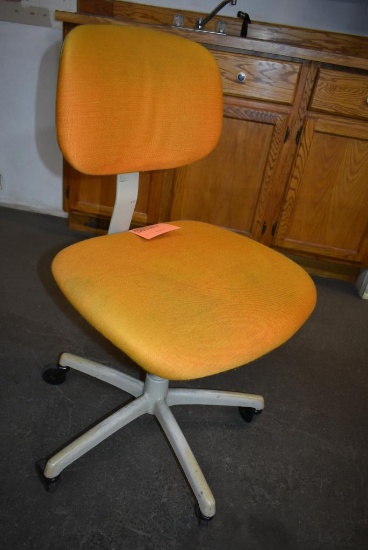 STEELCASE OFFICE CHAIR, GOLD UPHOLSTERY