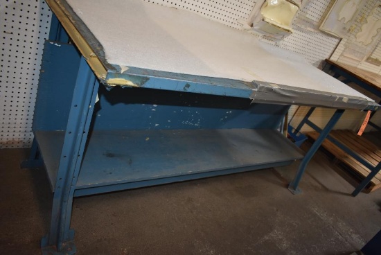 TWO TIER HEAVY DUTY WORK TABLE, 35"H x 72"W x 30" DEEP