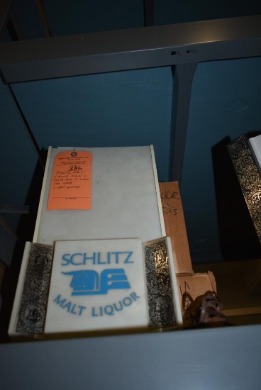 SCHLITZ MALT LIQUOR SIGN AND PARTS FOR TWO SIGNS THE SAME LIGHT WORKS