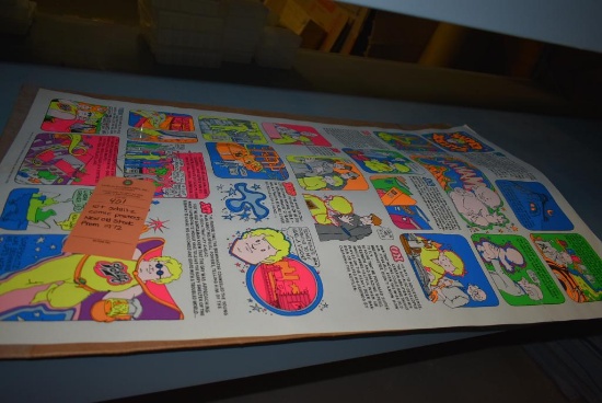10 PLUS SCHLITZ COMIC POSTERS - NEW OLD STOCK FROM 1972