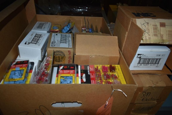 BOXES ON THIS SHELF; ELECTRICAL COMPONENTS, CONNECTORS, MISC.