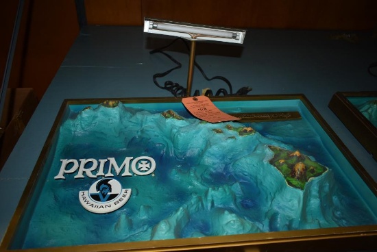 LIGHTED PRIMO HAWAIIAN BEER PROTOTYPE PANORAMA DISPLAY - LIGHT WORKS, 17"H x 26"W
