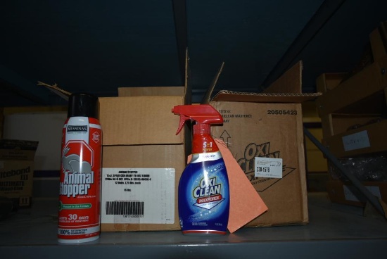 (6) CANS OF ANIMAL STOPPER AND (10) BOTTLES OF OXI-CLEAN