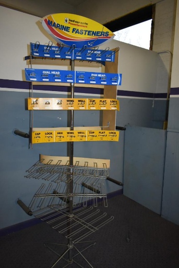 ROTATING MARINE FASTENERS DISPLAY RACK