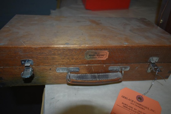 (60) COMPARTMENT WOODEN ORGANIZER CASE, 4"H x 16"W x 8"DEEP