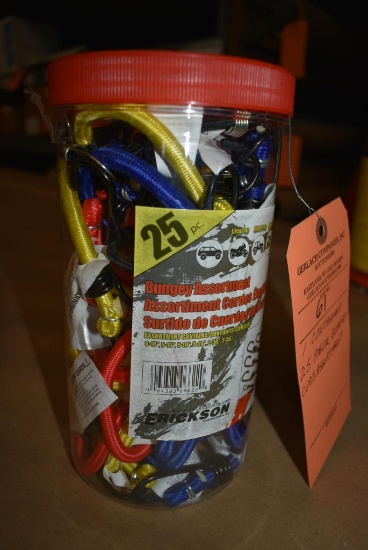 (1) CONTAINER - 25 PIECE BUNGEE CORD ASSORTMENT