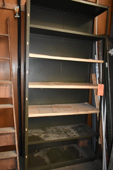 METAL SHELVING UNIT WITH SEVEN SHELVES, NO CONTENTS, 87"H x 43"W x 16"DEEP