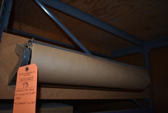 PARTIAL AND FULL ROLLS OF U-LINE 24" KRAFT PAPER WITH DISPENSER - CUTTER