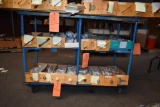 THREE TIER METAL CART ON CASTERS, WOOD TOP, 58