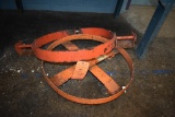 (2) ITEMS, METAL BRACKET, 2' DIAMETER METAL DOLLY