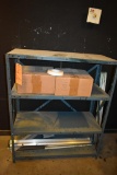 (2) BOXES OF TAPE AND 3' WIDE METAL SHELVING UNIT