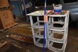 (2) PLASTIC STANDS WITH MISC.; 