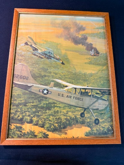 VINTAGE USAF, "BIRD DOG-FORWARD AIR CONTROLLER LEADS THE WAY", 17" X 13"